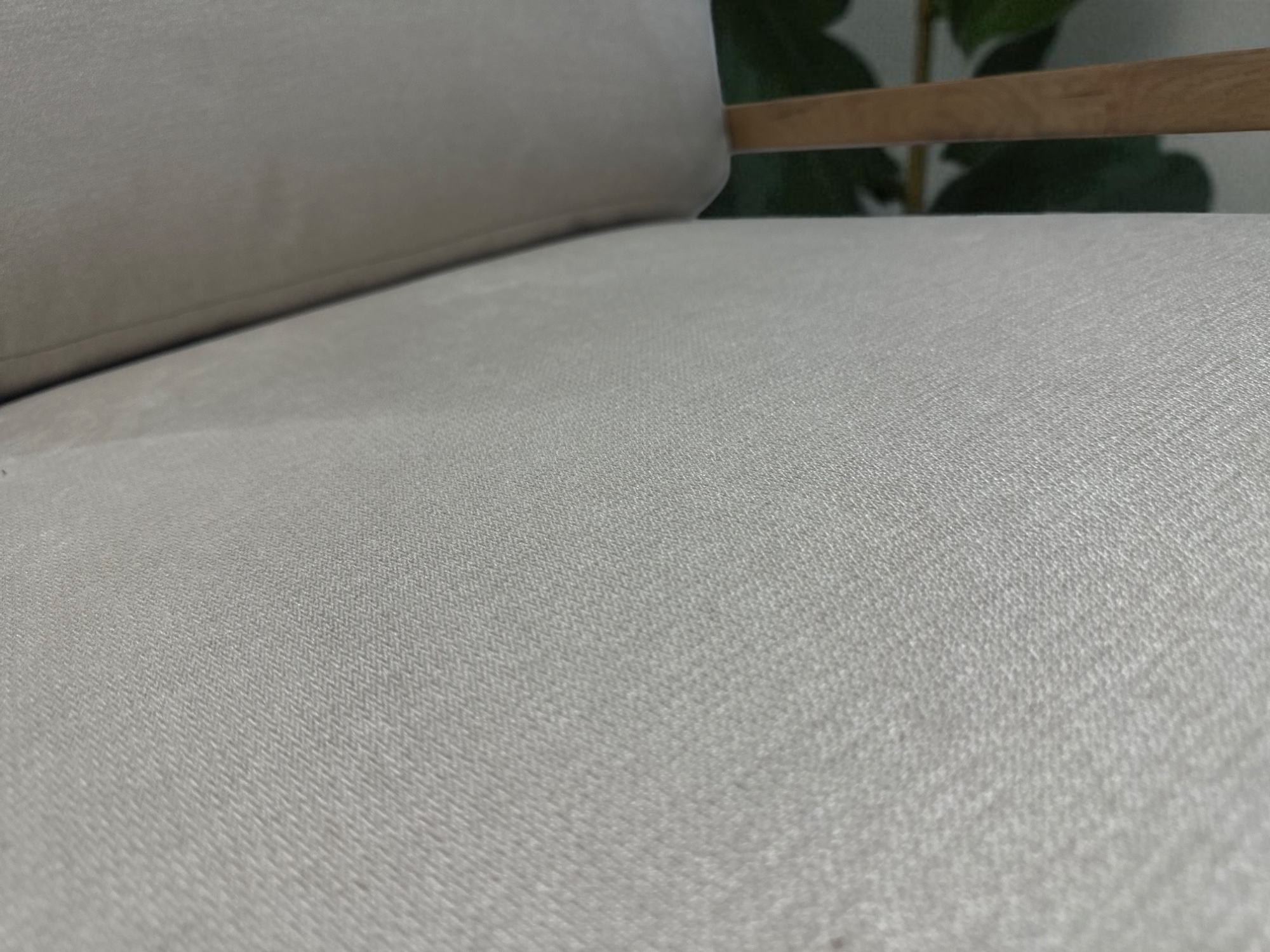 Solid Oak Lounge Chair – Cream Upholstery - Image 8