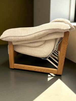 Plush cream cushions on deep seat Grafton Everest loveseat