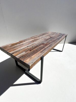 Solid wood @home dining table with black legs – styled in modern room