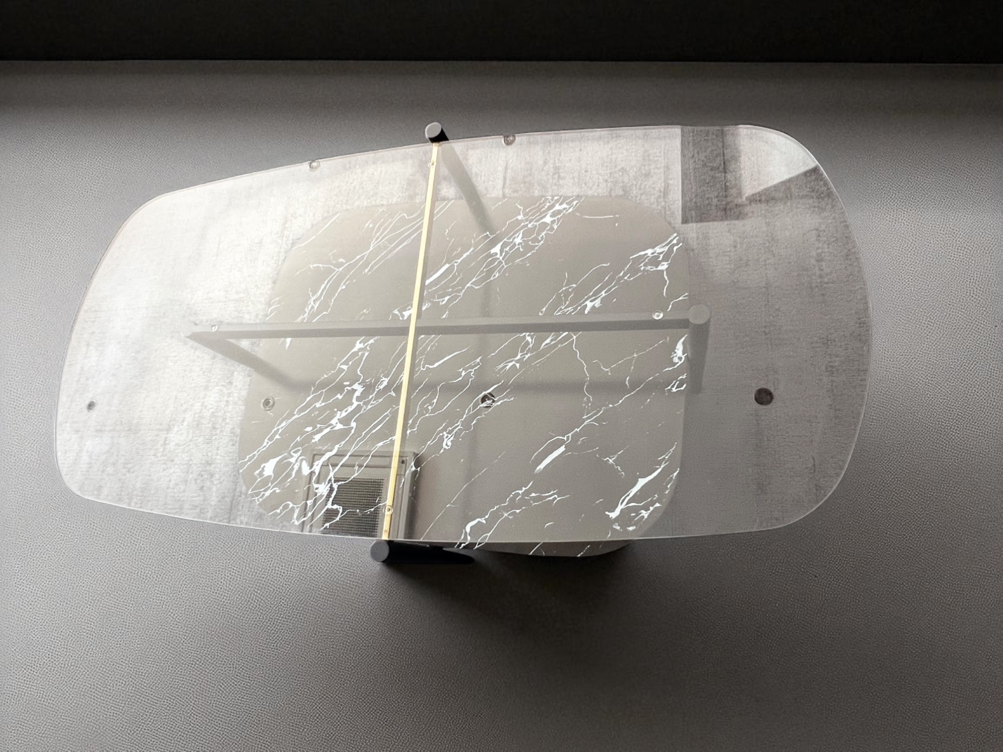 KARE Design Nobalese Oblong Glass & Marble-Effect Coffee Table - Image 3