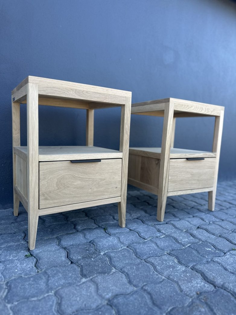 Apollo Solid Oak Bedside Table / Pedestal – Modern Minimalist (Brand New)