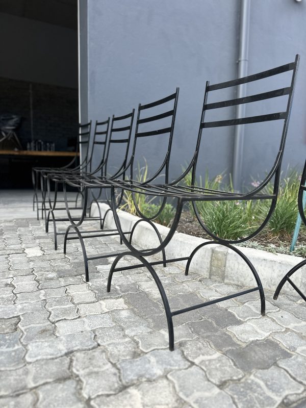 Set of 6 Architectural Wrought iron chairs