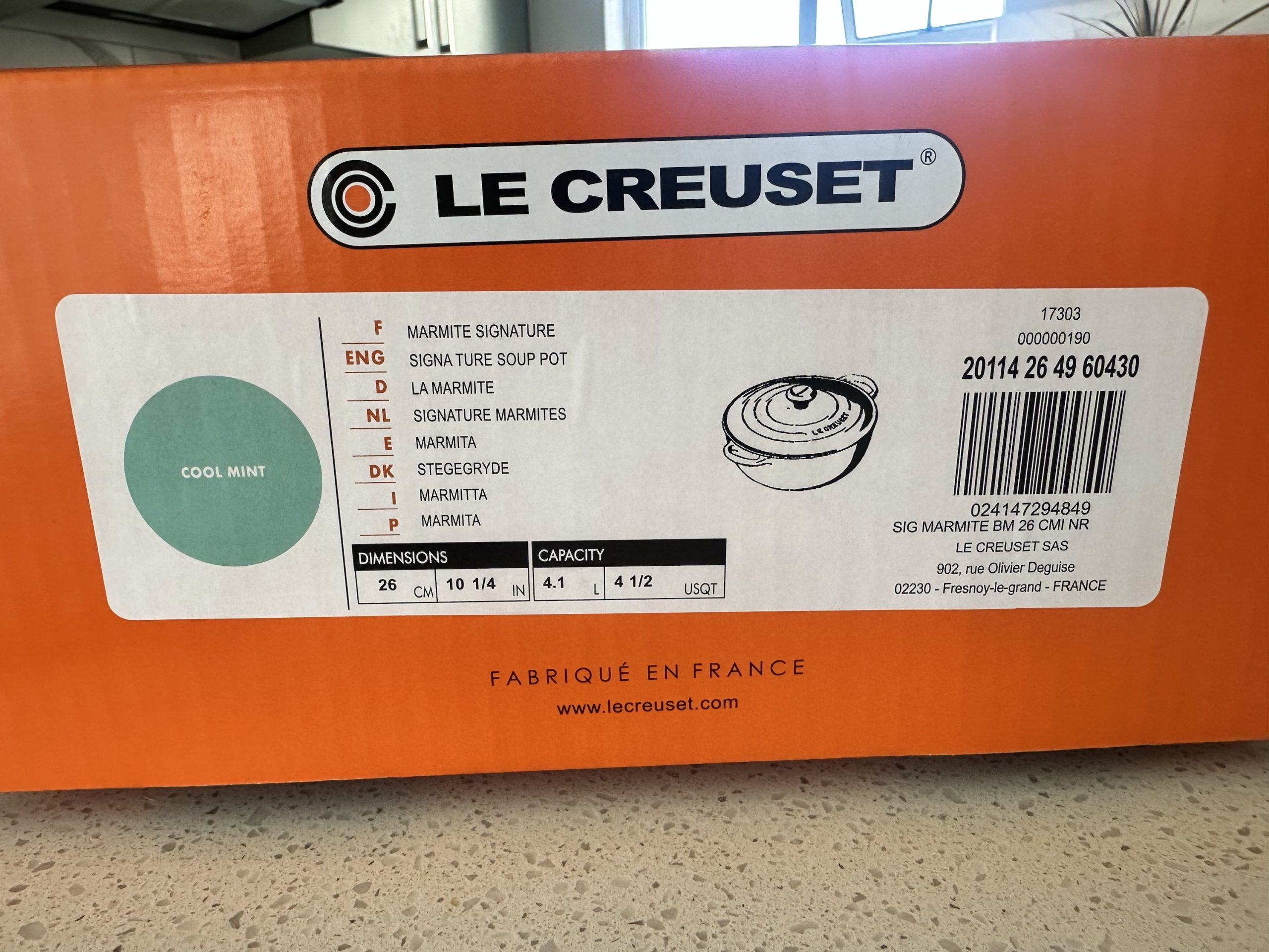 Le Creuset 26cm Signature Marmite in cool mint - Image 5
